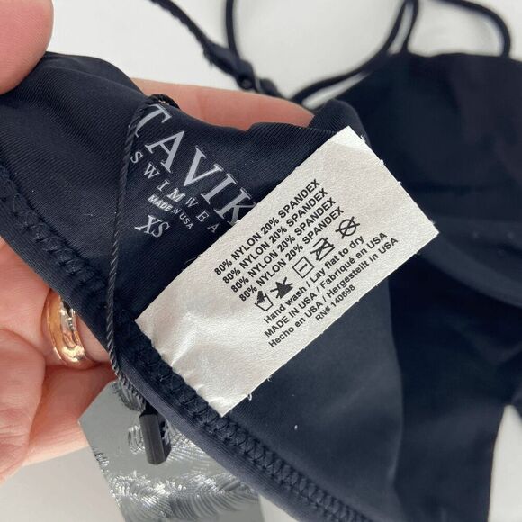 Tavik Rylan Womens Black Beaded New Studded Halter Bikini swim top XSmall - Picture 6 of 11